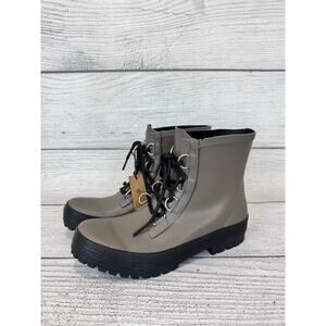 Chooka Women's Ava Dark Taupe Waterproof Lace Up Ankle Boots Size 8